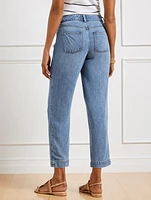 Summerweight Drawstring Ankle Jeans - Waverly Wash