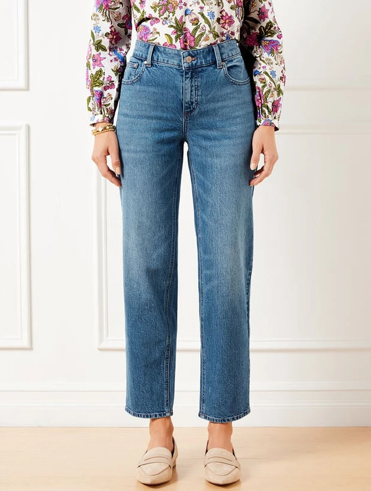 Mid Rise Stovepipe Jeans