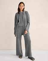 Cashmere Rib Knit Wide Leg Pants