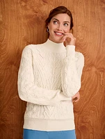 Cable Knit Mockneck Sweater