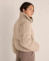 Varley Reggie Cable Knit Puffer Jacket