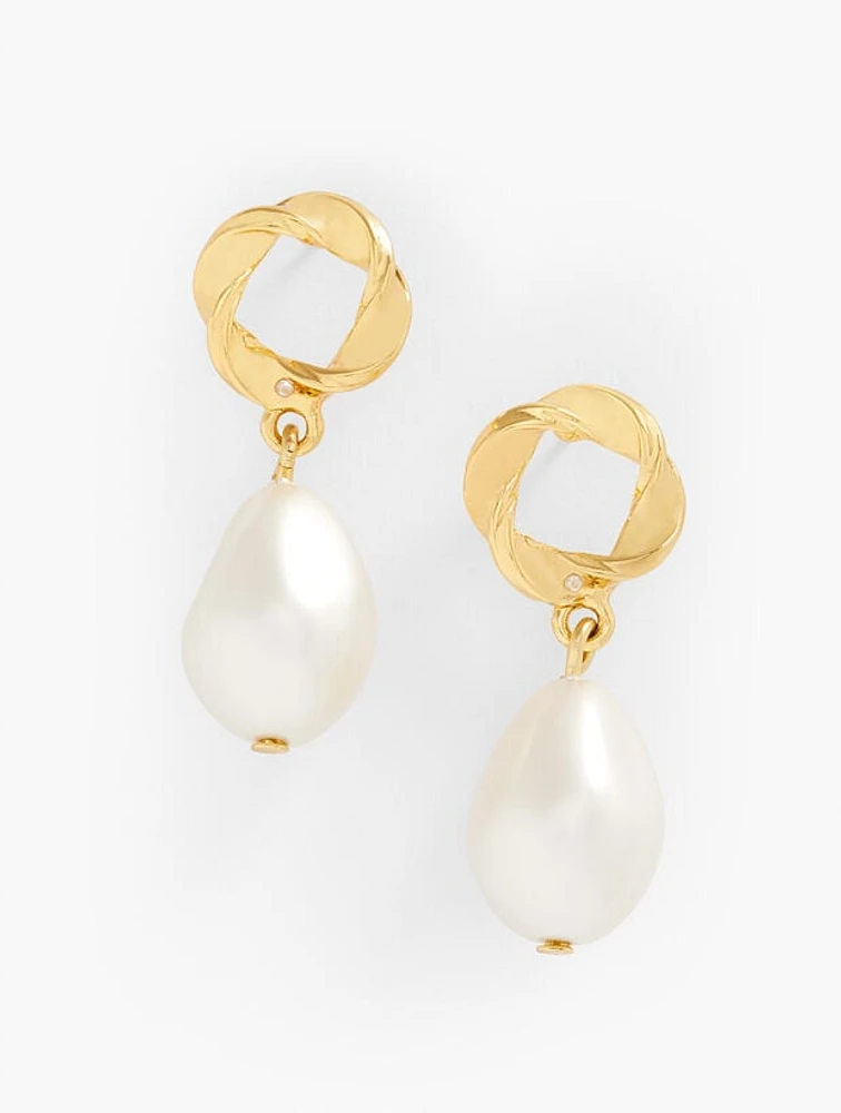 Organic Pearl Drop Earrings