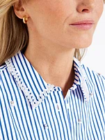 Embellished Short Shirt - Daffodil Stripe