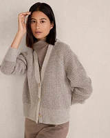 Plaited Cashmere Raglan Cardigan