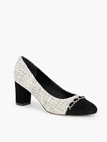 Ellery Chain Block Heel Pumps - Brooke Tweed