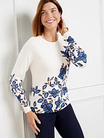 Bateau Neck Pullover - Blooming Daffodils