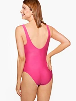 Aqua Club Faux Wrap One-Piece Swimsuit