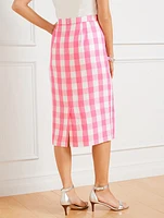 Pencil Midi Skirt - Gingham