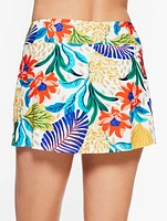 Sun Ocean Sand Wrap Skort - Floral Fronds