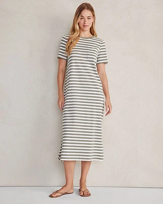 Organic Cotton Interlock Striped T-Shirt Dress