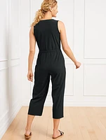 Lightweight Woven Stretch Wide Leg Jumpsuit