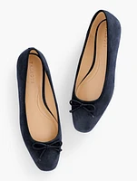 Tinsley Bow Suede Ballet Flats