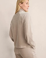 Corduroy Velour Mockneck Pullover