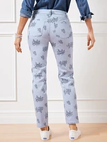 Slim Ankle Jeans - Floral Bunches Curvy Fit