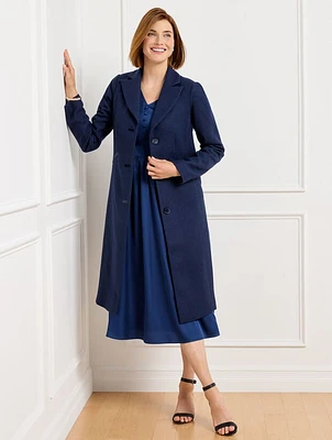 Italian Melton Wool Blend Coat - Bicolor