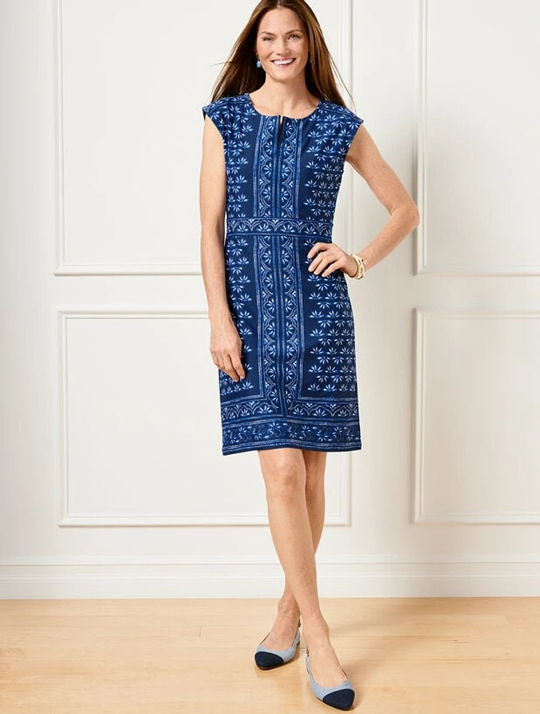 Effortless Jersey Batik Shift Dress