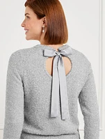 Metallic Back Bow Sweater