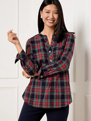 Non-Iron Popover - Dashing Plaid