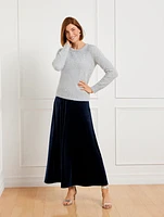 Velvet Maxi Slip Skirt