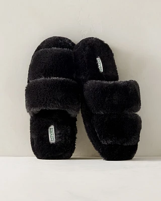 Faux Fur Banded Slippers