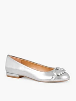 Madison Buckle Metallic Nappa Ballet Flats