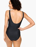 Aqua Club Faux Wrap One-Piece Swimsuit