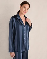 Washable Silk Striped Pajama Shirt