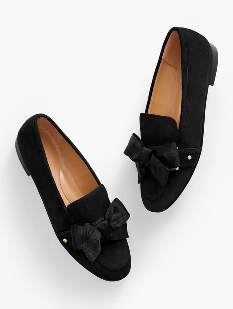 Katelyn Suede Bow Loafers