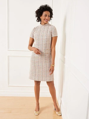 Tweed Mockneck Dress