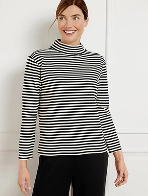 Effortless Ultraknit Zip Back Mockneck Top