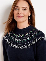 Embellished Fair Isle Sweater