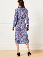 Wrap Shift Dress - Blooming Paisley