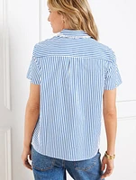 Embellished Short Shirt - Daffodil Stripe