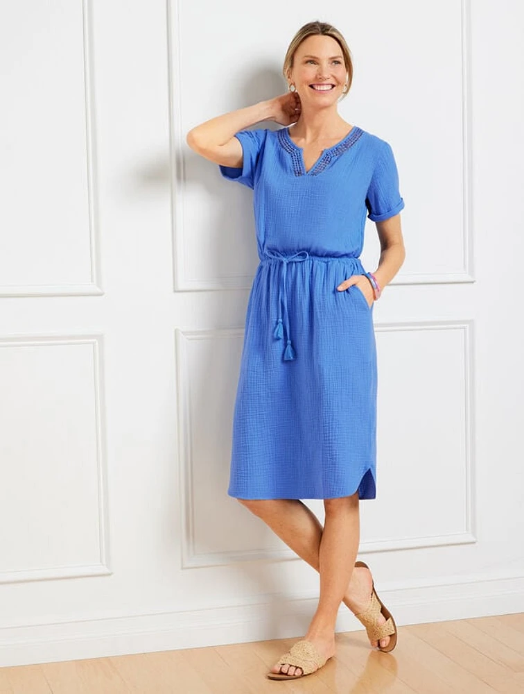 Airy Gauze Popover Shirtdress