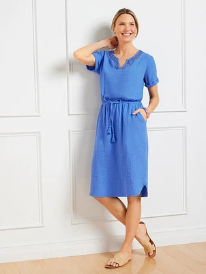 Airy Gauze Popover Shirtdress