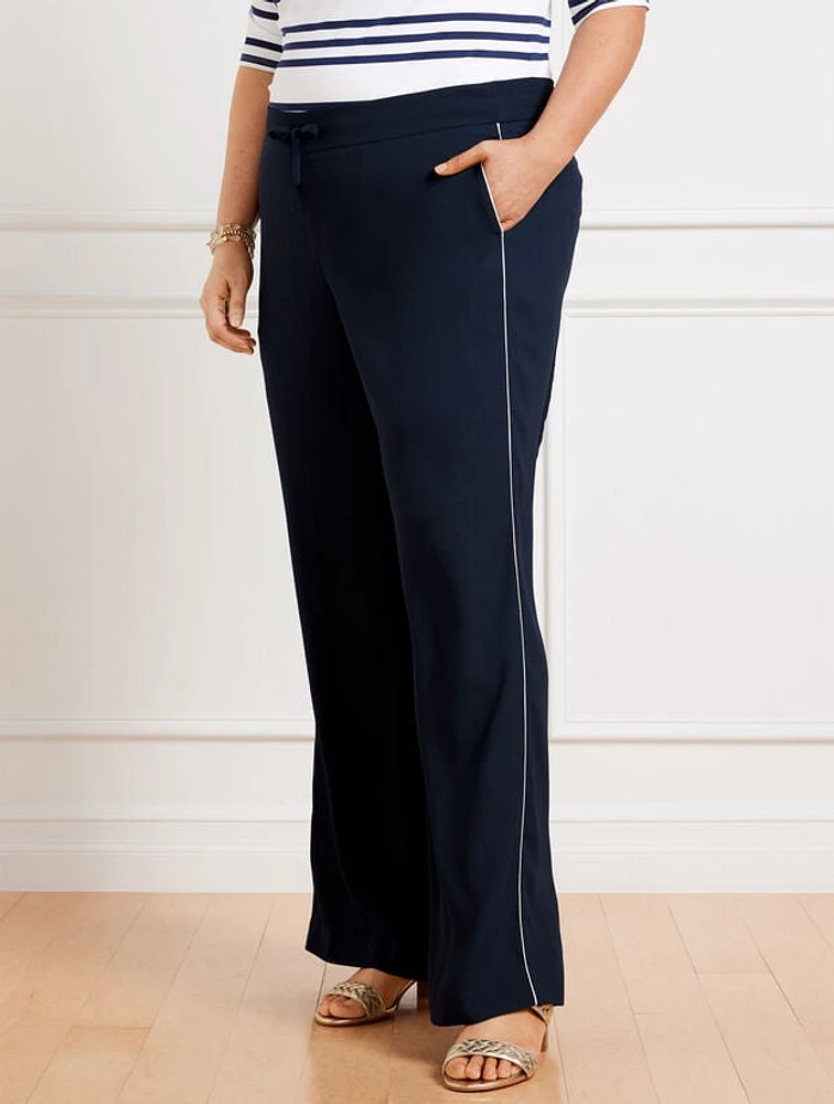 Crepe Wide Leg Pants