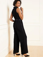 Stretch Crepe Tuxedo Jumpsuit