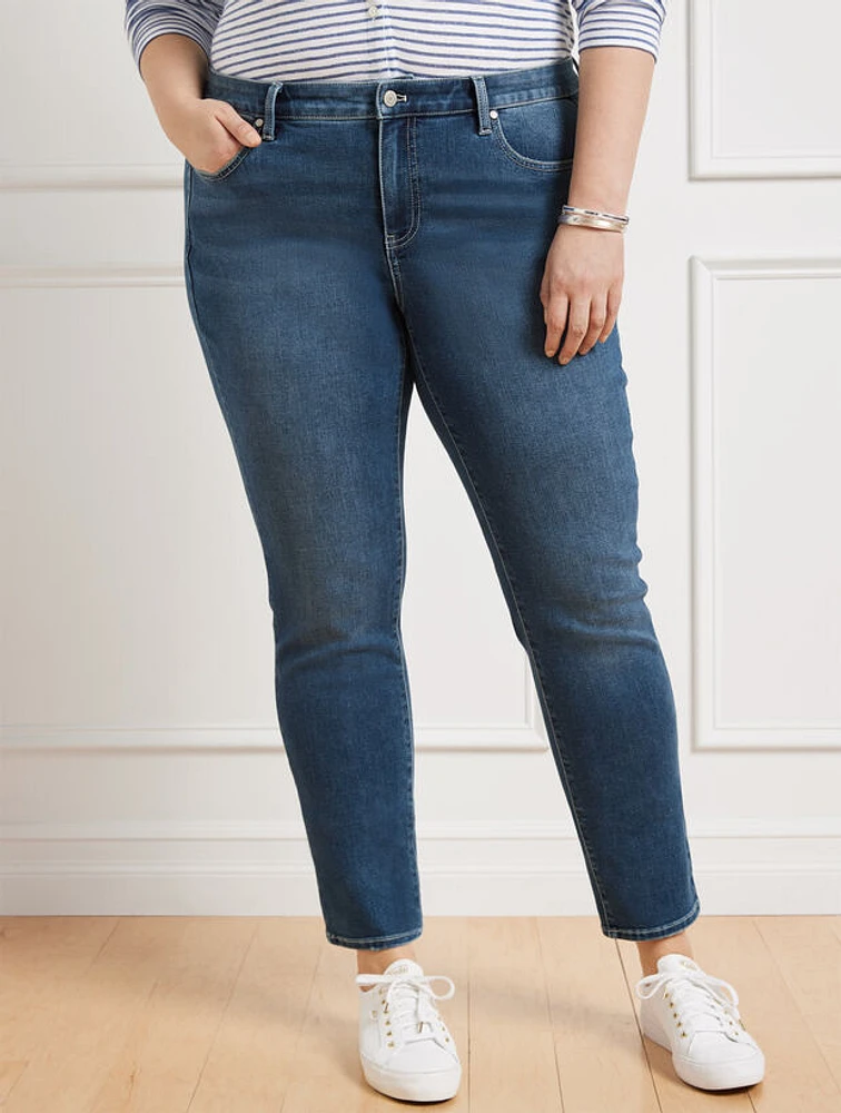 Plus Exclusive Slim Ankle Jeans - Palma Wash Curvy Fit