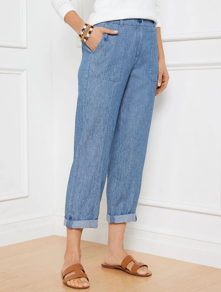 Relaxed Crop Pant - Chambray