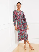 Side Tie Midi Dress - Stunning Floral