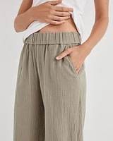 Organic Cotton Gauze Wide Leg Pants