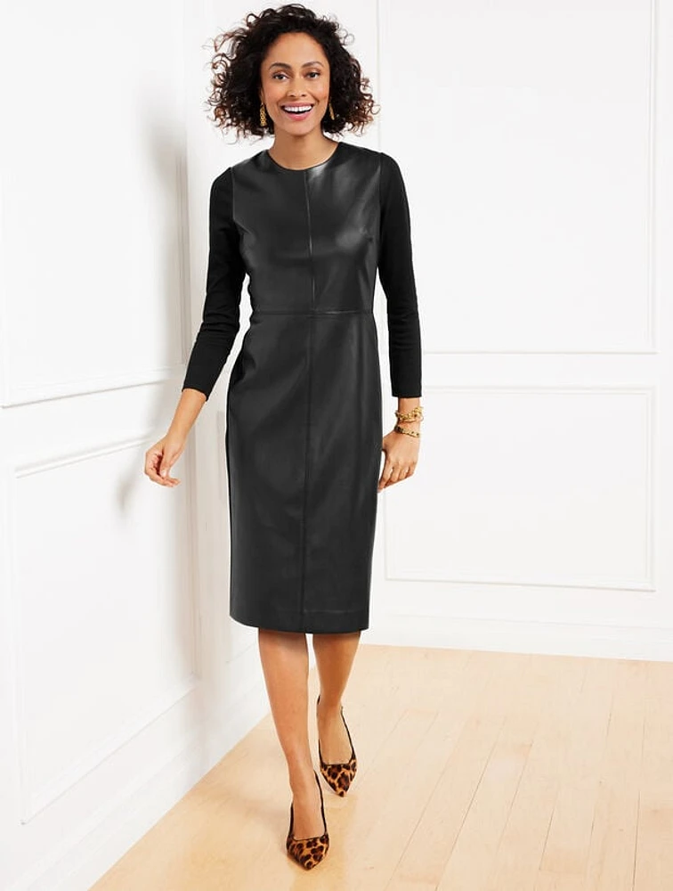 Faux Leather Ponte Dress