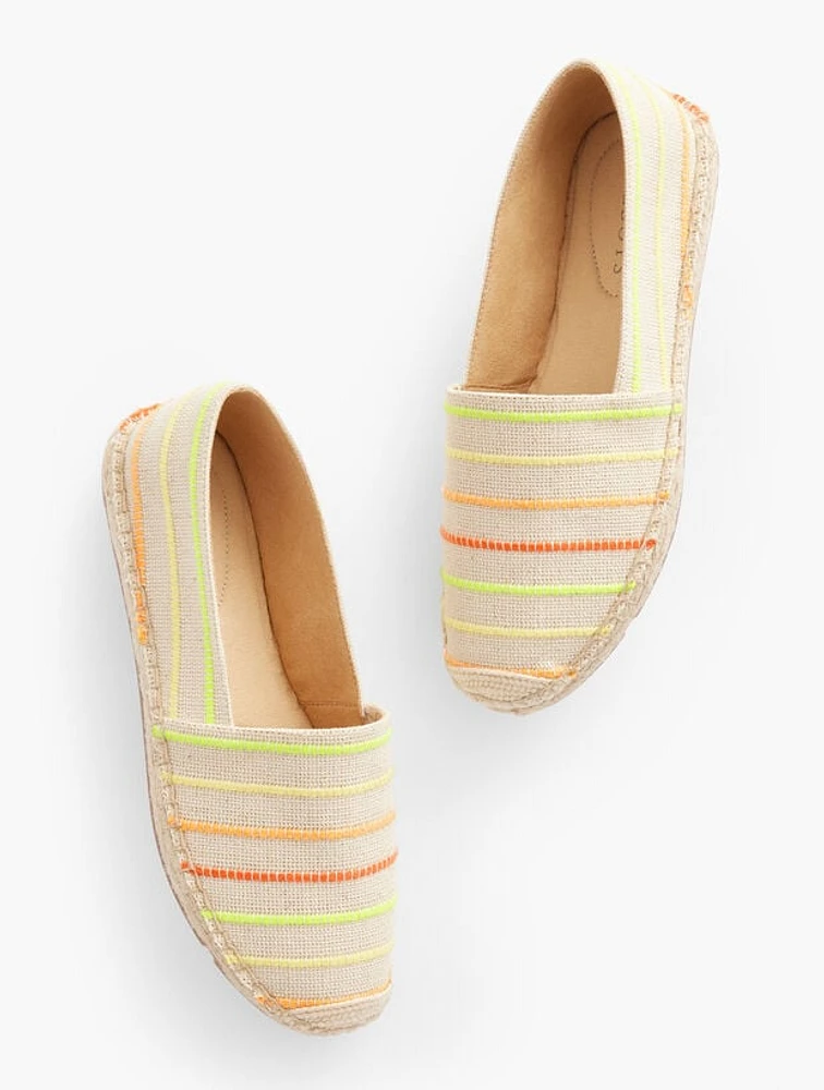 Izzy Canvas Espadrille Flats - Stripe