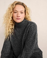 Organic Cotton Crossover Turtleneck Sweater