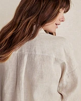 Linen Striped Boxy Shirt