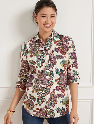 Cotton Button Front Shirt