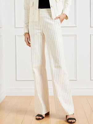 Talbots Linen Greenwich Pants - Sunny Pinstripe