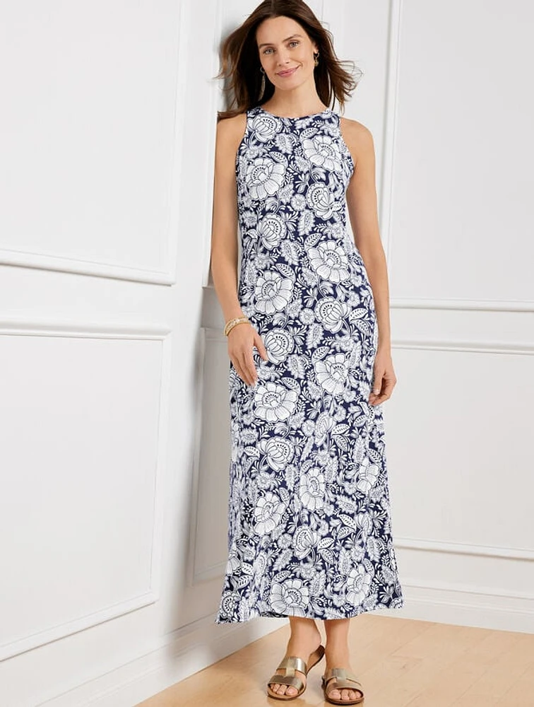 Jersey Maxi Dress - Woodblock Floral