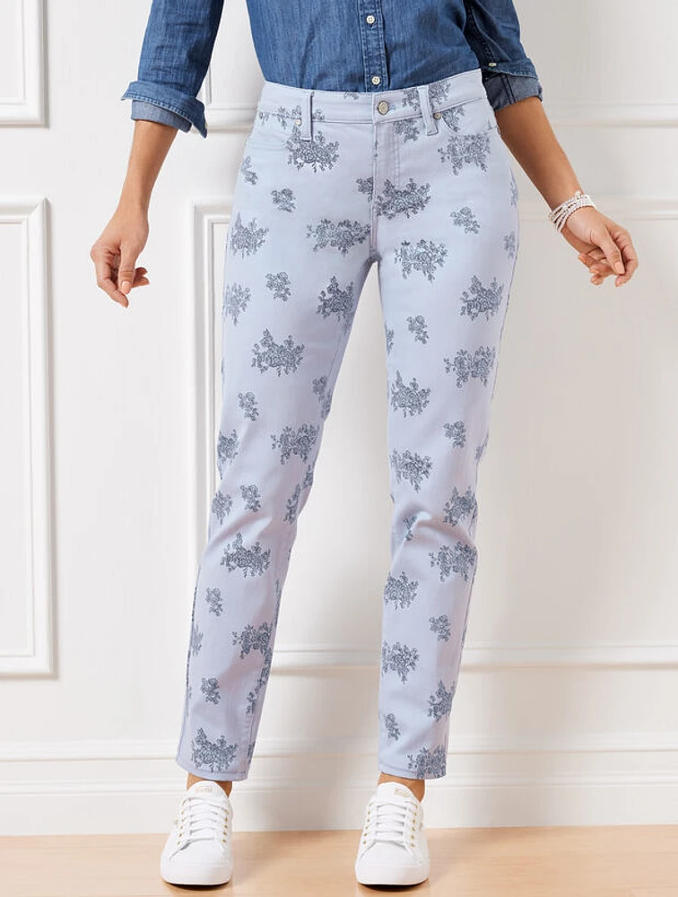 Slim Ankle Jeans - Floral Bunches Curvy Fit