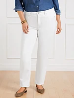 High-Waist Straight-Leg Jeans - White Curvy Fit